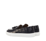 Cupsole sneaker black kroko