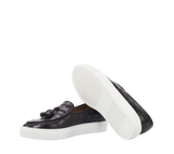 Cupsole sneaker black kroko